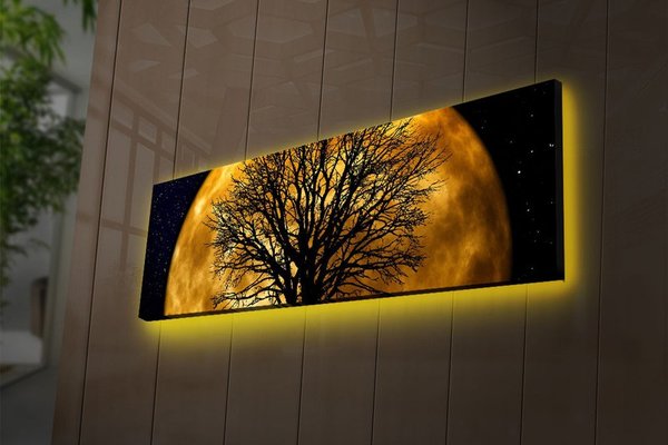 Tablou canvas iluminat LED 3090DACT-71 Multicolor 30x90x3 cm