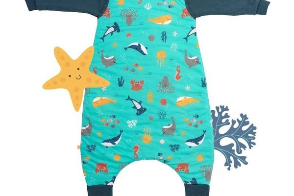 Sac de dormit cu picioruse si maneca lunga detasabila Under the Sea 110 cm + manseta 2.5 Tog