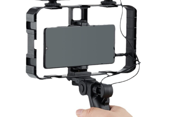 Selfie Stick pentru telefonul mobil AY 49X lumina complementara LED trepied microfon