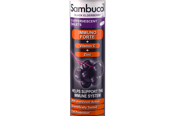 Tablete efervescente cu soc negru, vitamina C si zinc Immuno Forte, 15 bucati, Sambucol