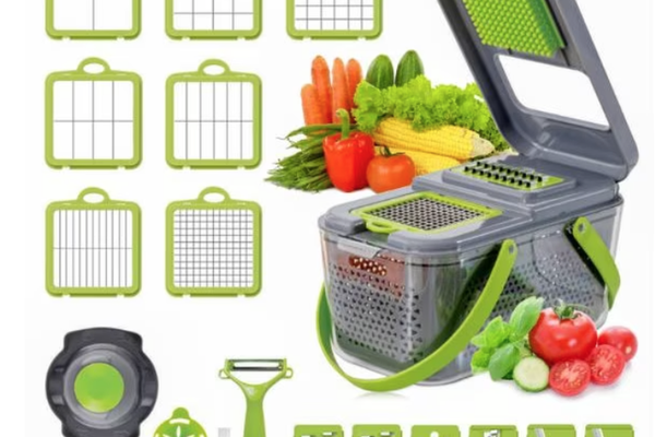Razatoare multifunctionala MD pentru fructe si legume, 22 de piese, lame din otel inoxidabil