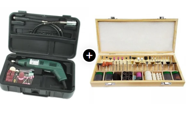 Mannesmann 92577 Mini-polizor cu 50 de accesorii si set Wert 6200