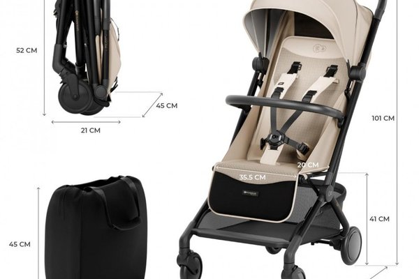 Carucior sport KinderKraft Pilot 2 cu pliere compacta Soft Beige