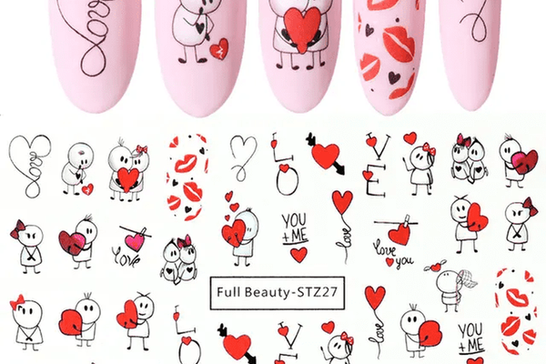 Tatuaj decor unghii Valentine's Day FB-STZ27 - FB-STZ25