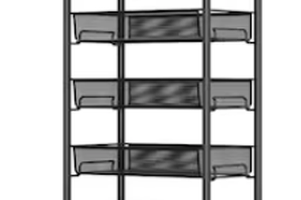 Organizator slim portabil cu 5 nivele 4 rafturi retractabile rotativ 360 NEGRU