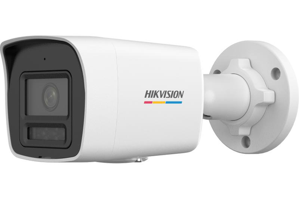 Camera de supraveghere IP Bullet 4MP ColorVu Hikvision DS-2CD1047G2H-LIU (4MM) cu lentila fixa de 4mm