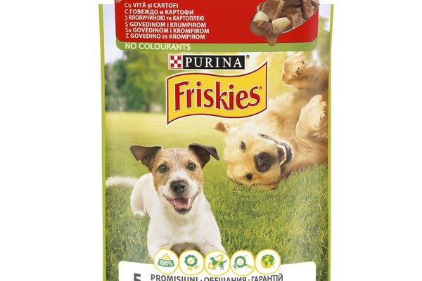 Friskies Adult cu Vita si Cartofi in Sos, 85 g