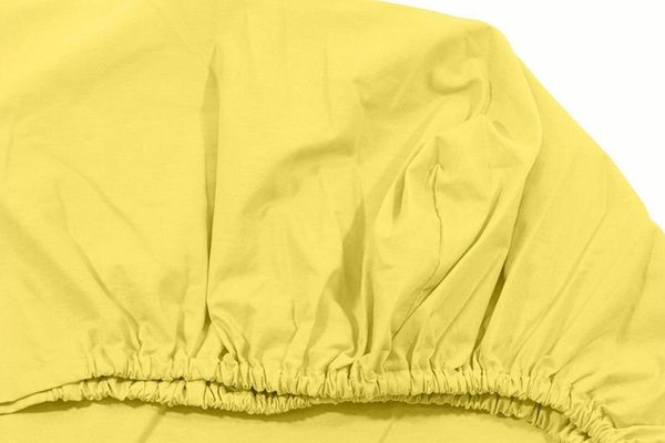 Cearceaf galben KidsDecor din bumbac cu elastic 100x200 cm