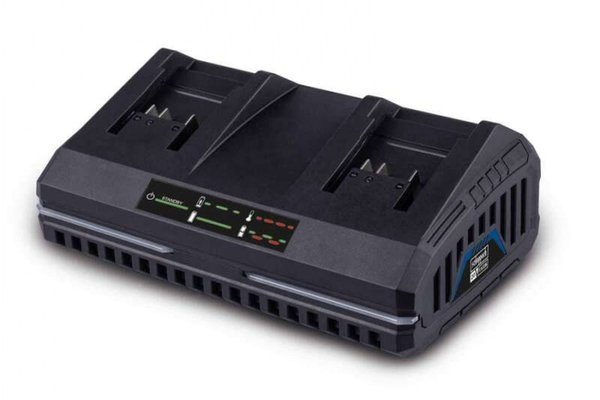 Incarcator dublu pentru acumulatori Li-Ion SDBC2.4A Scheppach 7909201712, 20 V, 2-4 Ah