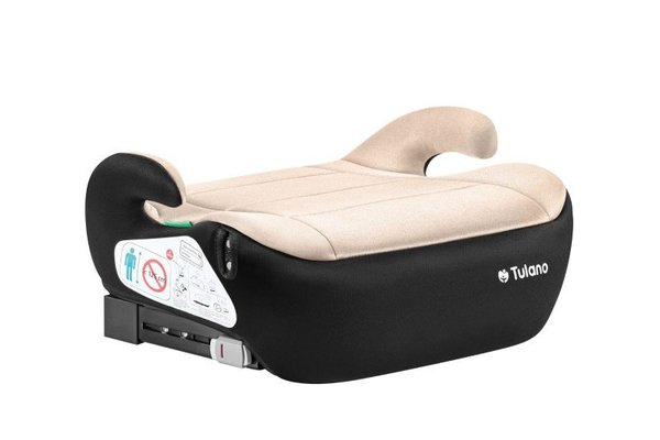 Inaltator auto copii I-Size cu isofix Tulano Avignon Cabby 30 Beige-Black 125-150 cm,suport pahar inclus,husa din material ultra soft,omologat R129