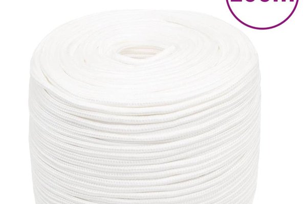 Franghie de Barca Alb 6 mm 100 m din Polipropilena