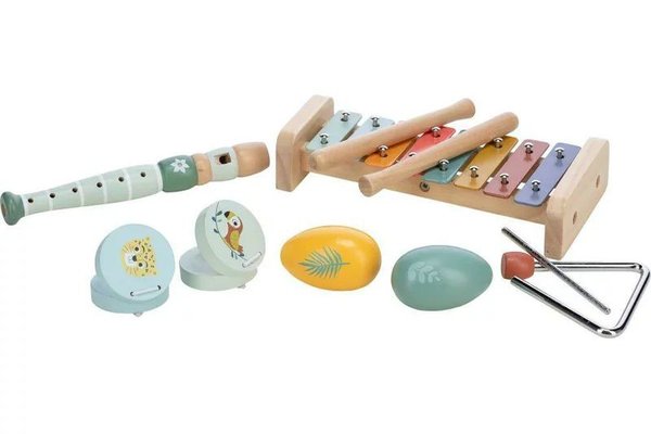 Set muzical pentru copii Free2Play 5 in 1 - Xilofon, Fluier, Trianglu si Castaniete