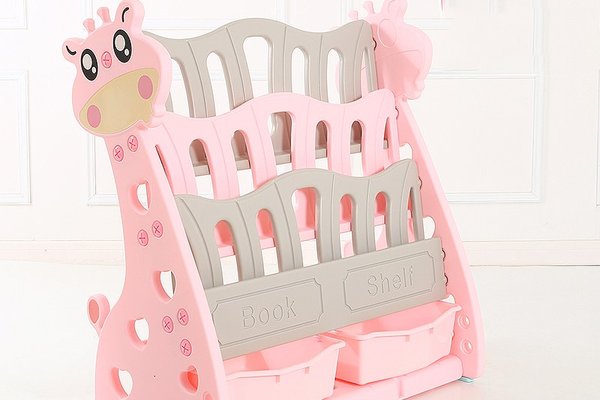 Organizator pentru carti si jucarii Nichiduta Giraffe Pink
