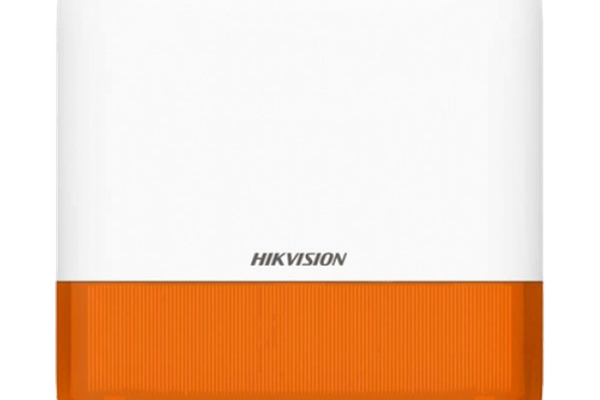 Sirena wireless de exterior Hikvision AXPRO DS-PS1-E-WE, indicator portocaliu, 868 MHz