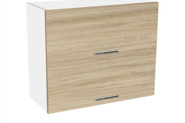 Corp suspendat 80 YANA, 2 usi rabatabile, corp alb, fronturi sonoma, 80x30x60 cm
