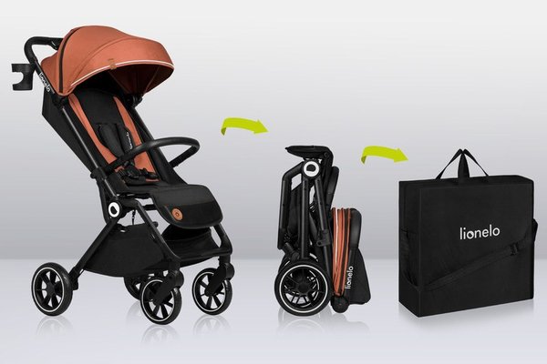 Carucior sport Lionelo Cloe, Cu accesorii, Cadru din aluminiu, Sarcina maxim 22 kg, Usor, Pliere compacta pentru avion, cu o singura mana, Ideal pentru toate tipurile de suprafete, 6 luni+ gri