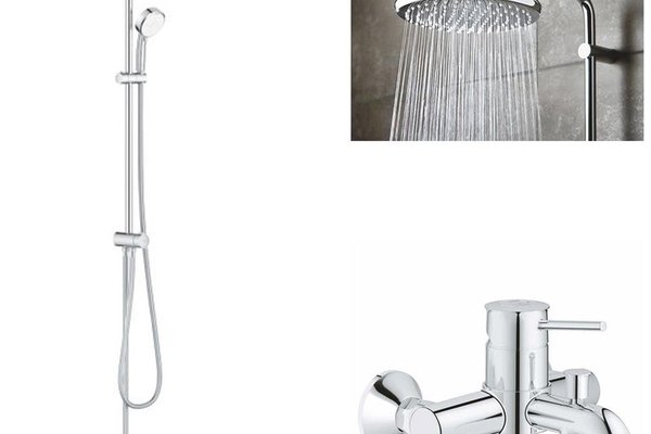 Coloana dus Grohe Tempesta 250+baterie cada Grohe Classic  (23787000  ,26675000)