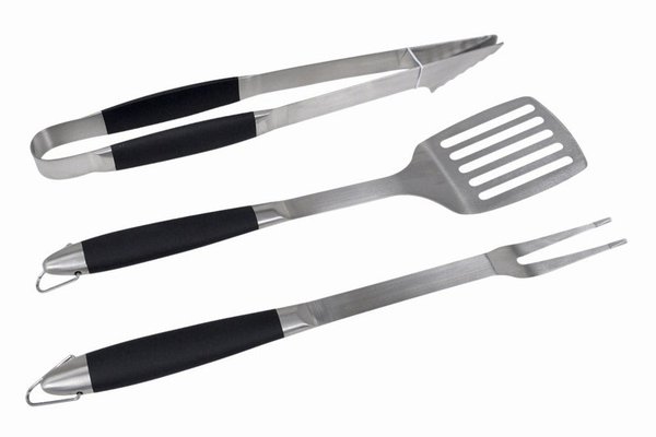 Set de ustensile pentru gratar 3 piese KLUGMEISTER KYBBQ03N - spatula, clește, furculiță