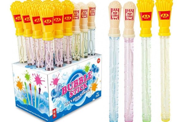 Baston pentru baloane de sapun, 37 cm, model cartofi si popcorn