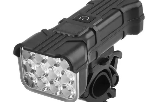 Far LED bicicleta XK-012, 12 LED-uri, 5 moduri de iluminare si claxon 120 dB
