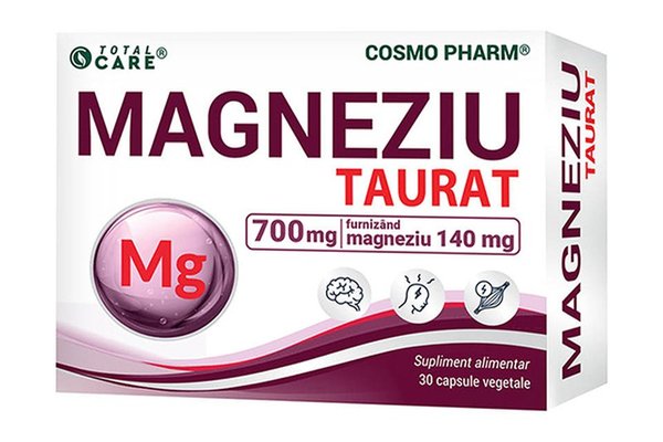 Magneziu Taurat 30 Capsule Vegetale - Cosmopharm pentru Relaxare si Vitalitate