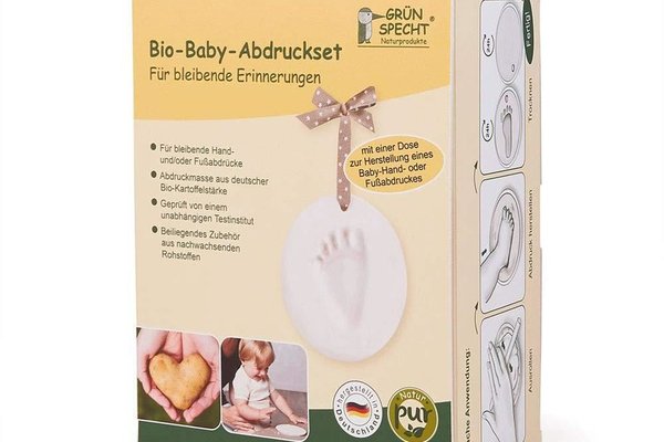 Kit mulaj organic pentru amprenta mana sau picior bebelusi Grunspecht 678-00