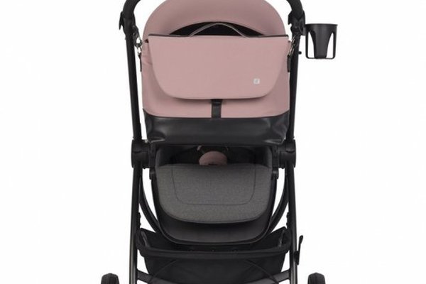 Geanta multifunctionala pentru mamici, Euro Cart, compatibila carucioarelor Corso si Crox, cu un compartiment si buzunare, impermeabila si complet rigida, dimensiune 44 x 27 x 14 cm, Rose