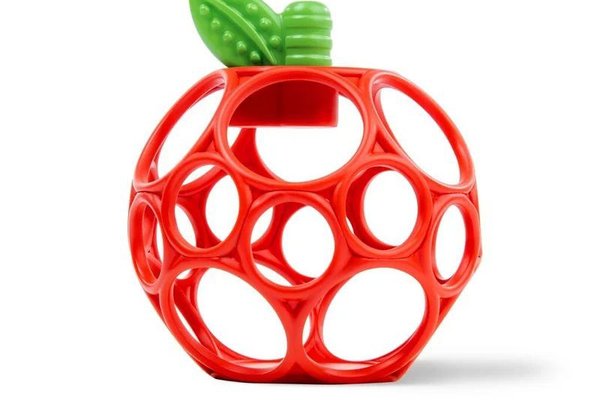 Jucarie dentitie Oball Hold My Own Apple 2 in 1 pentru bebelusi 0-6 luni