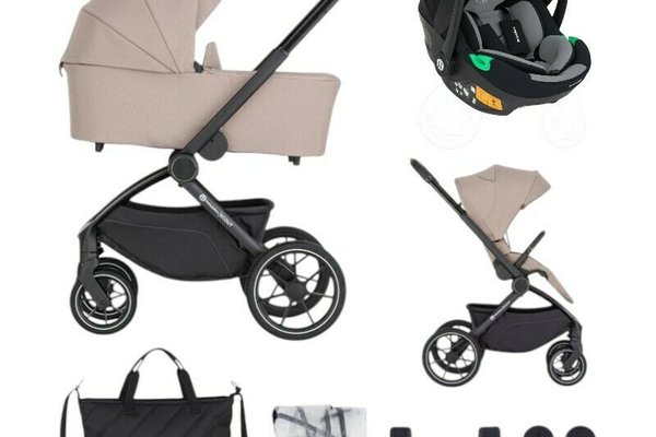 Carucior 3 in 1 Petite&Mars Scout - Pliabil, Reversibil, Cu Scoica Inclusa, Maner Ajustabil, Spatar Reglabil, Pana la 22 kg, Crem Cappuccino