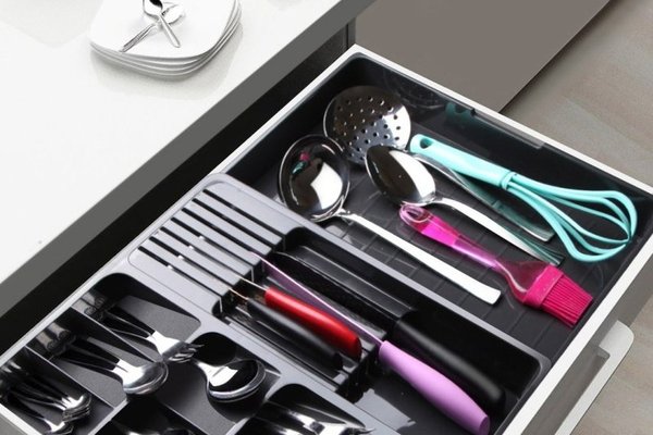 Organizator de tacamuri KASNDY01, gri, 50 x 40 x 6,5 cm