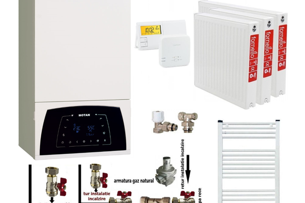Pachet complet pentru apartament cu 2 camere - Centrala termica Motan Condens Plus 100 25 kW