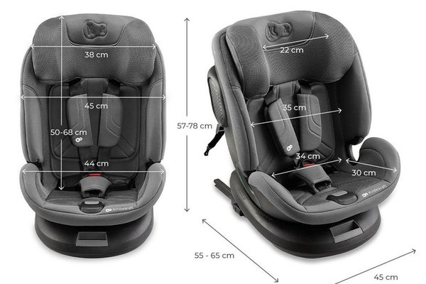 Scaun auto Kinderkraft XPedition 3 Grey i-Size 40-150 cm, Isofix, Top-Tether, Sistem Easy Spin 360, Protectie SPS, Spatar reglabil, Insertie ergonomica