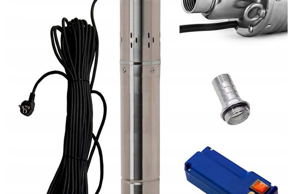 Pompa Submersibila cu Surub (snec) IBO DIPPER 2400 (550 W, 40 l/min, H Refulare 75 m, 4 Toli) + panou control + 20 m cablu