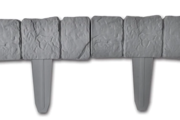 Set 4 bucati MINI Gard cu aspect de piatra Plastic / Bordura din plastic cu aspect de piatra