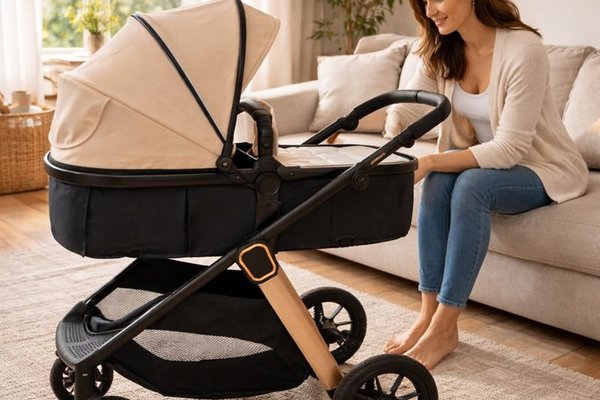 Carucior transformabil 2 in 1 pentru copii Appekids Elite Sand cu suspensii, sezut reversibil, accesorii, greutate suportata 22 kg
