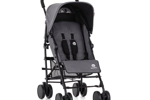 Carucior Sport Petite&Mars Musca - Usor si Compact, Spatar Reglabil, Capotina XXL, Gri