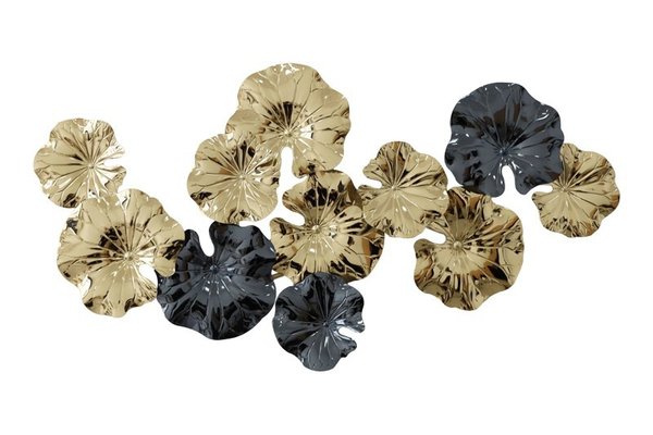 Decoratiune de perete din metal Merinda Pako World Auriu 88x47x5 cm