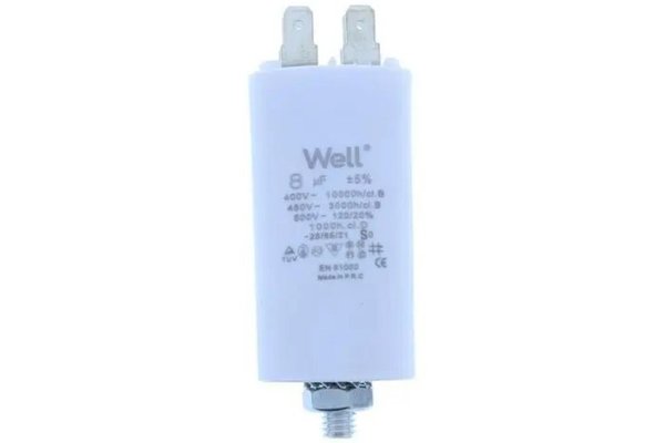 Condensator pornire motor 400V 8uF cu pin, Well