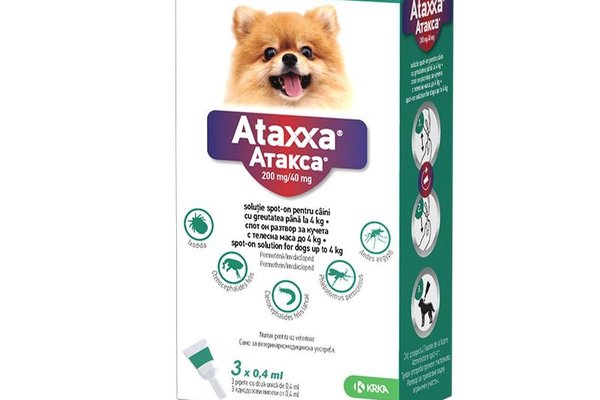 Ataxxa Dog - pipete antiparazitare pentru caini de talie foarte mica <4 KG (3 pipete)