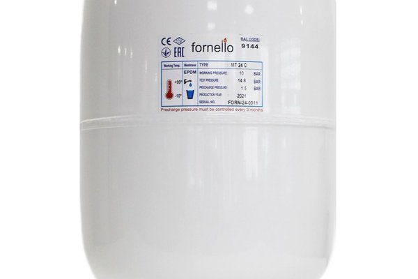 Vas expansiune sanitar Fornello 24 litri, vertical culoare alb, presiune maxima 10 bar, membrana EPDM