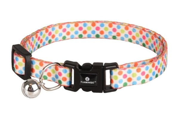ZGARDA PENTRU PISICI,FLAMINGO, ARYA BULINE MULTICOLORE 20-35CMx10MM
