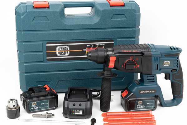 Trusa ciocan rotopercutor German Meister cu 2 acumulatori 36V - 6 ah