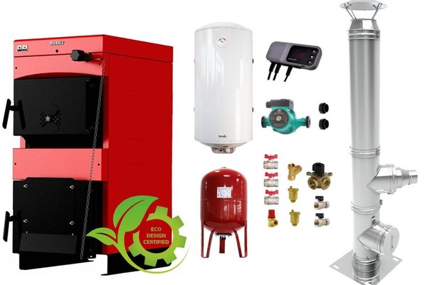 Sunsystem Burnit NWB MAX 55 kW - Pachet Centrala pe Combustibil Solid cu Accesorii Complete