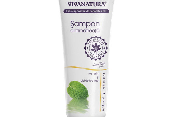 Vivanatura Sampon antimatreata cu rozmarin si ulei de tea-tree, 250 ml
