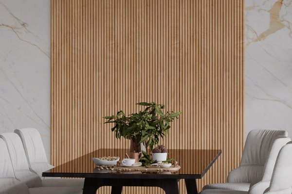 Panou riflaj decorativ NATURAL, MDF, maro, 1,8x10x280 cm