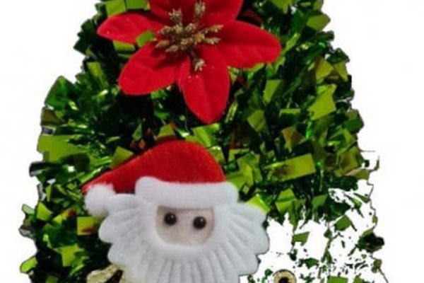 Brad artificial Novokids Mini Christmas Tree Verde deschis, 35 cm, cu decoratiuni si suport pentru casa si birou