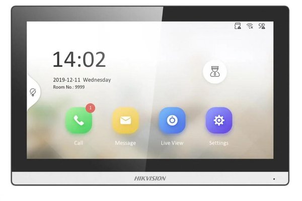 Monitor videointerfon color 7 inch Hikvision DS-KH6350-WTE1 cu touchscreen