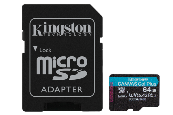 Card de memorie Kingston Canvas Go! Plus MicroSDXC 64GB Clasa 10 cu adaptor inclus