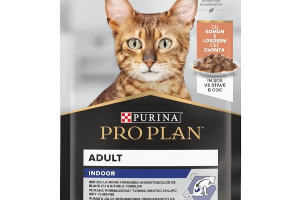 PURINA PRO PLAN INDOOR cu Somon in sos, hrana umeda pentru pisici adulte, 85 g