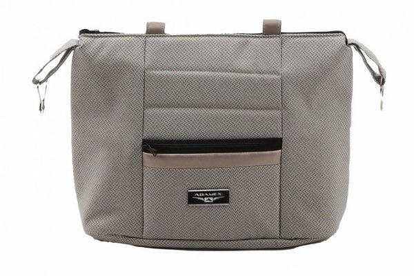 Carucior 3 in 1 Adamex Rimini Alu tip Collection Linen  EcoLeather camel beige cu scaun iSize, parte sport reglabila pana la orizontala, cadru cu suspensii, landou cu suport de cap reglabil pe inaltime
